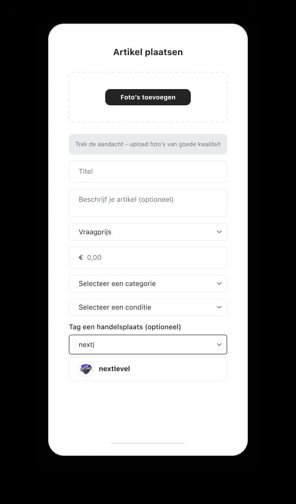 Lokale handelsplaats taggen.