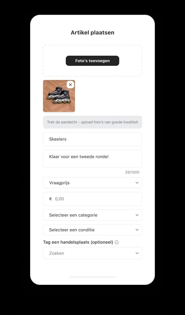 Artikel plaatsen.